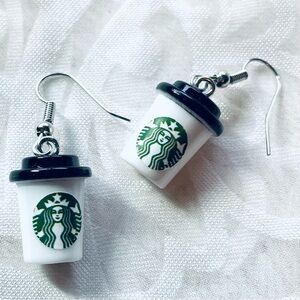 NWT Starbucks Dangle Earrings, Coffee Cup drop Earrings